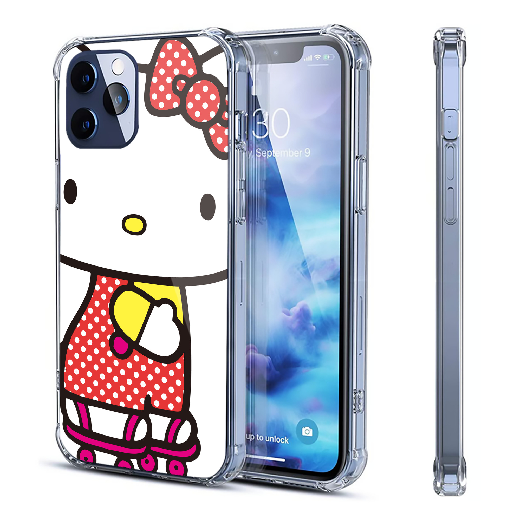 （画像用） Hello Kitty ハローキティ 【iPhone 12シリーズ対応】透明スマホケース（クリアソフトケース）